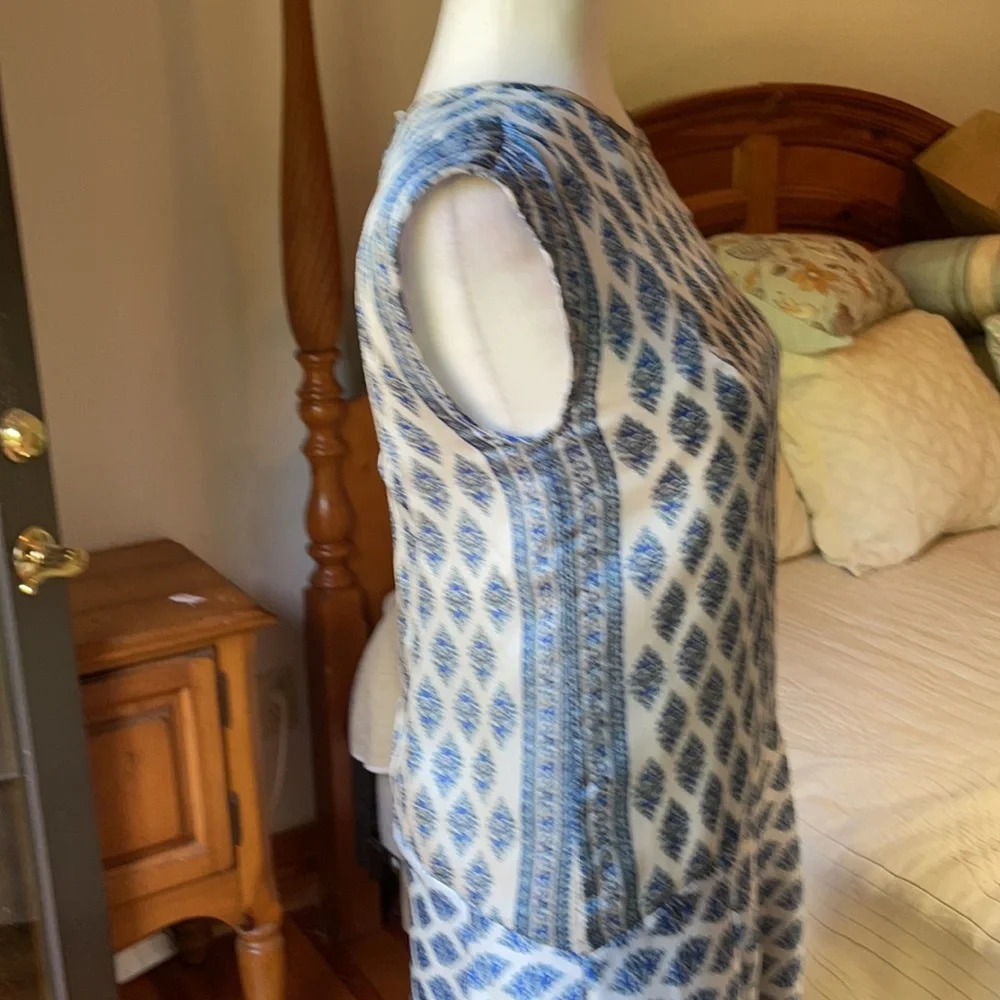 Madewell Blue Print  Silky  Scarf look Dress Size XXS - Picture 5 of 14